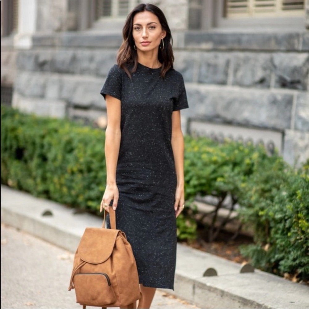 Dark Grey Midi T-shirt Dress